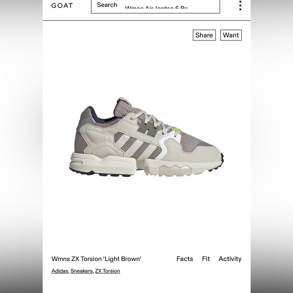 ADIDAS Wmns ZX Torsion-Size 7-Light Brown / Off White / Raw White